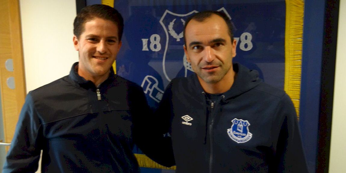 Coach McKinstry with Roberto Martinez at Everton FC