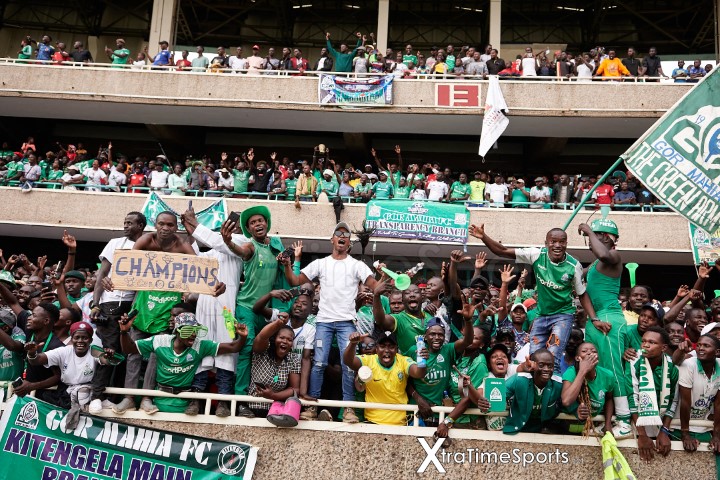 Nairobi, Kenya. 25 Jun 2023.  Gor Mahia fans celebrate the 4-1 victory and winning the league title.  Credit: XtraTimeSports (Darren McKinstry)