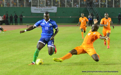 Alhadji Kamara   [Leone Stars v Ivory Coast, 6 September 2014 (Pic © Darren McKinstry / www.johnnymckinstry.com)]